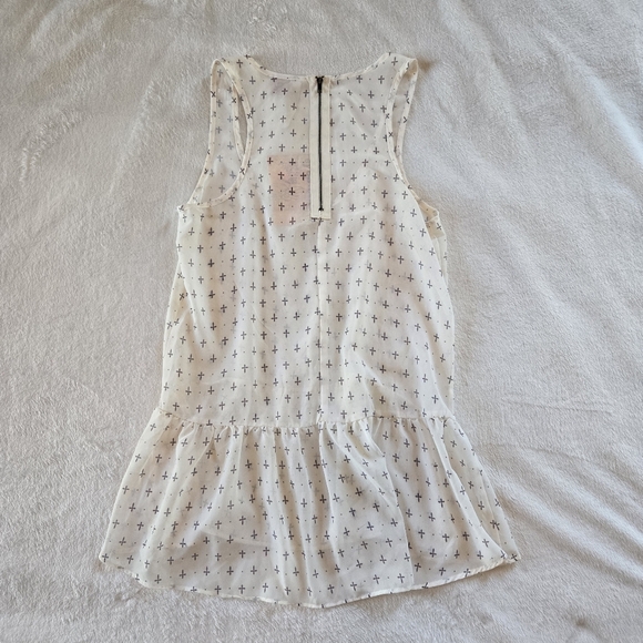 Eyeshadow NWT Sm White Flowing Whimsy SHEER SLEEVELESS TUNIC HI-LO FEMME Y2K - Picture 15 of 15